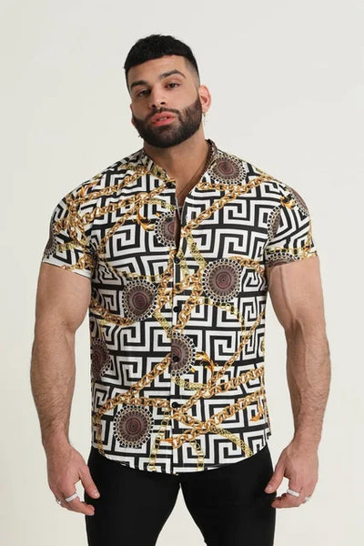 Camisa de verano con motivos geométricos