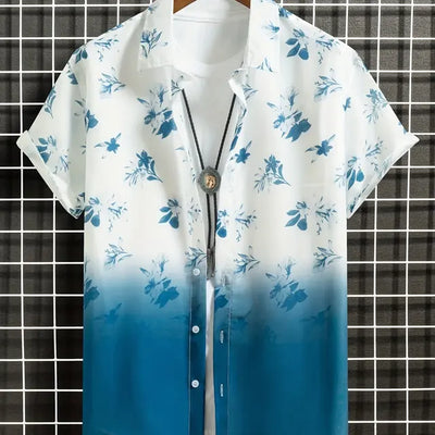 Camisa floral con degradado de colores