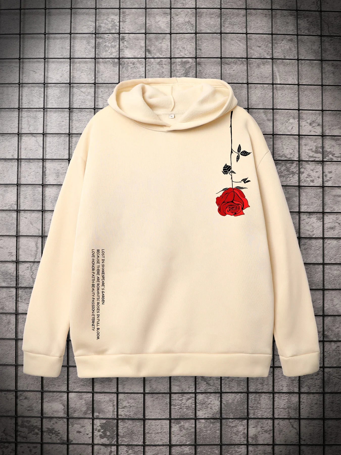 Sudadera con capucha y diseño de rosas