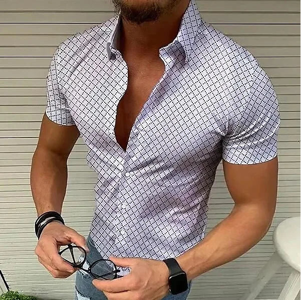 Camisa de lujo con estampado de rombos