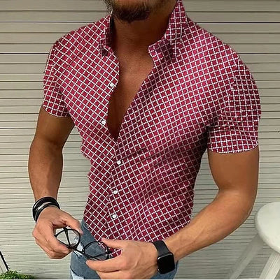 Camisa de lujo con estampado de rombos