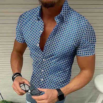 Camisa de lujo con estampado de rombos