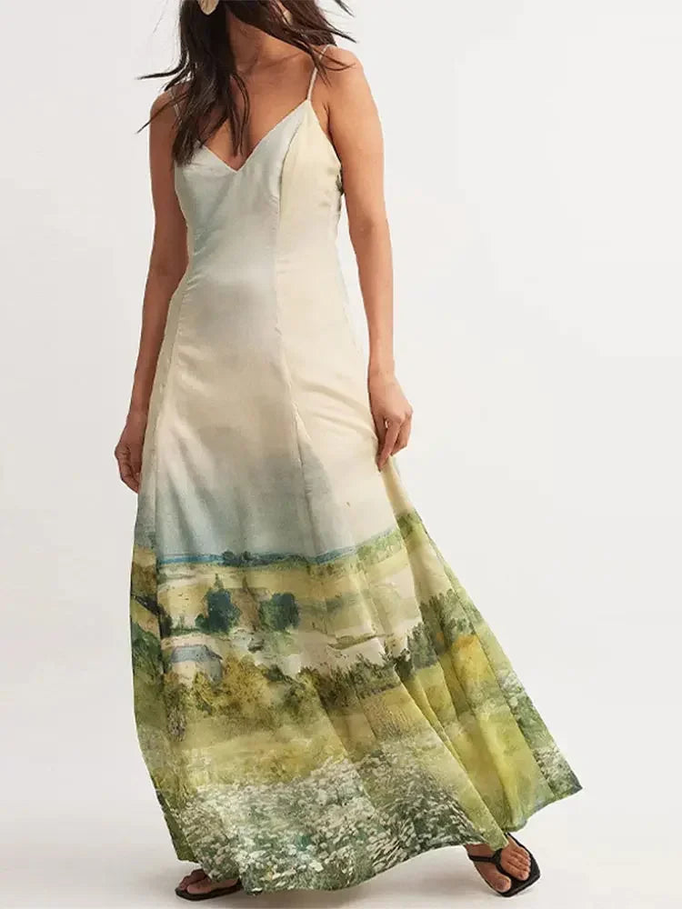 Helene ™ vestido con estampado de paisaje