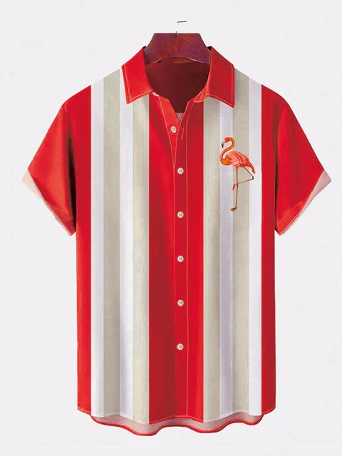 Camisa de manga corta con raya flamenca