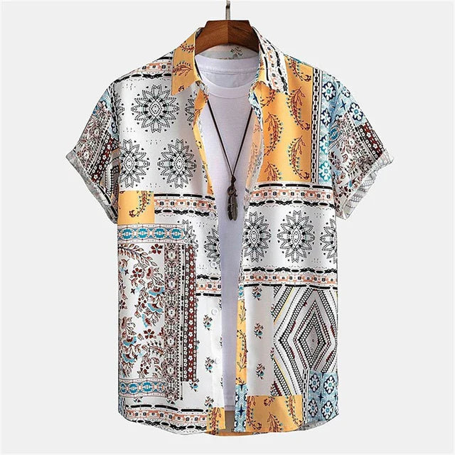 Camisa azteca de manga corta