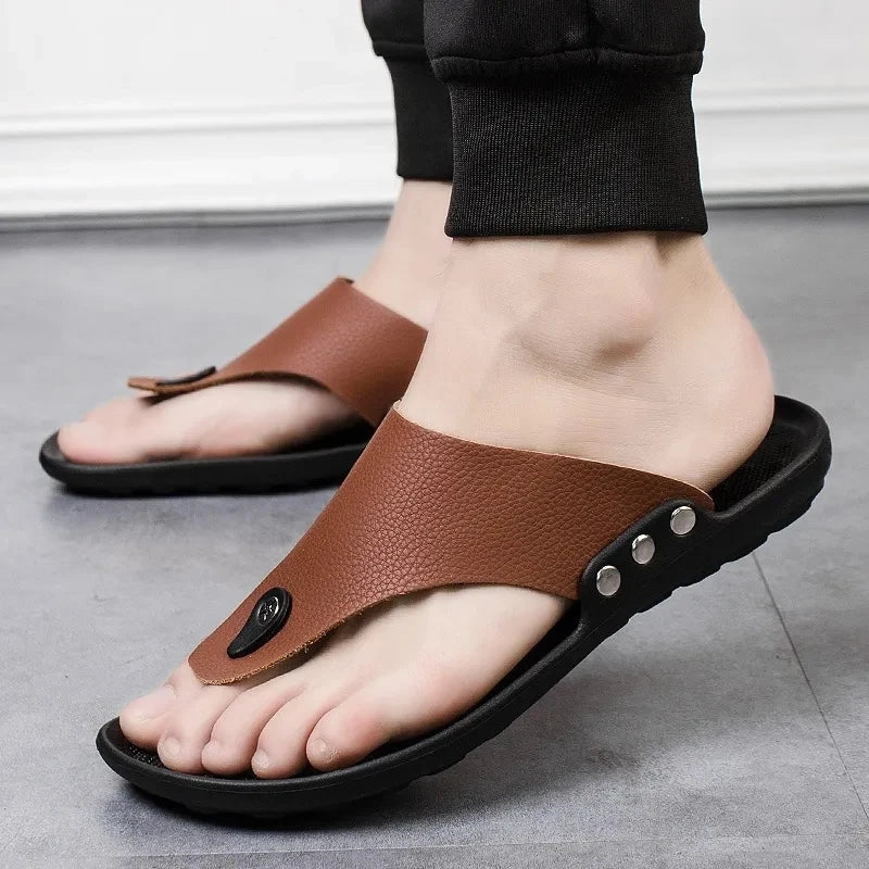 Chanclas de piel sintética