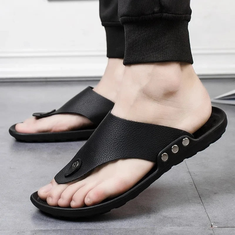 Chanclas de piel sintética