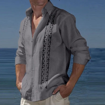 Camisa de lino con estampado playero