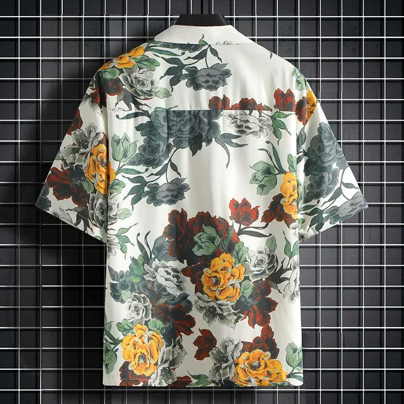 Camisa de playa floral hawaiana