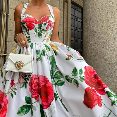 Sana ™ vestido floral retro