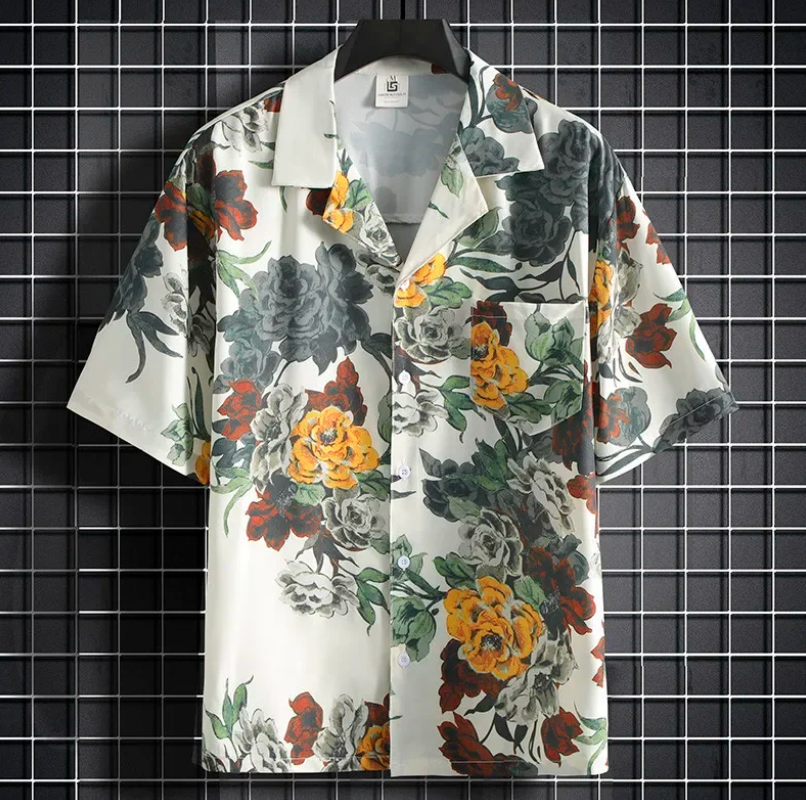 Camisa de playa floral hawaiana