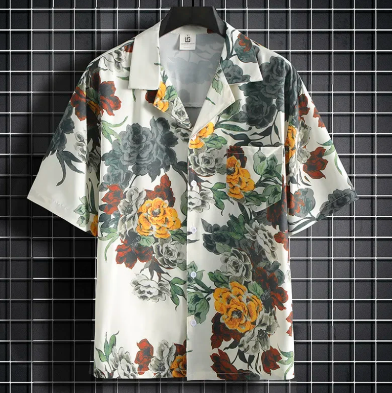 Camisa de playa floral hawaiana