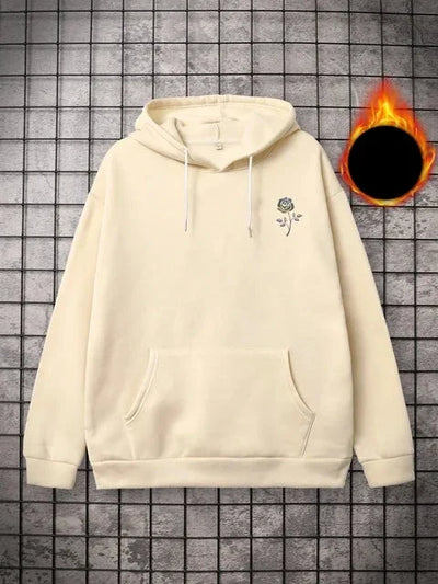 Sudadera con capucha y rosa sencilla