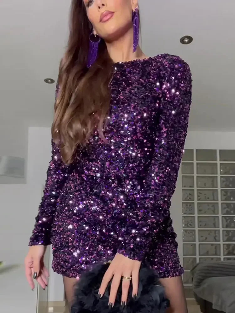 Vestido Lisa™ Morado y Brillante